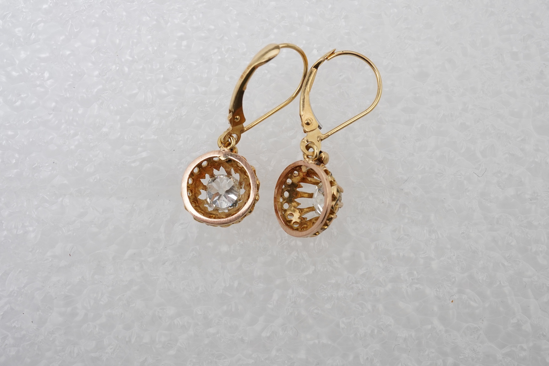 A pair of diamond earrings, late 19th century